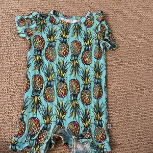 Tropical Pineapple Print Kids Pajamas